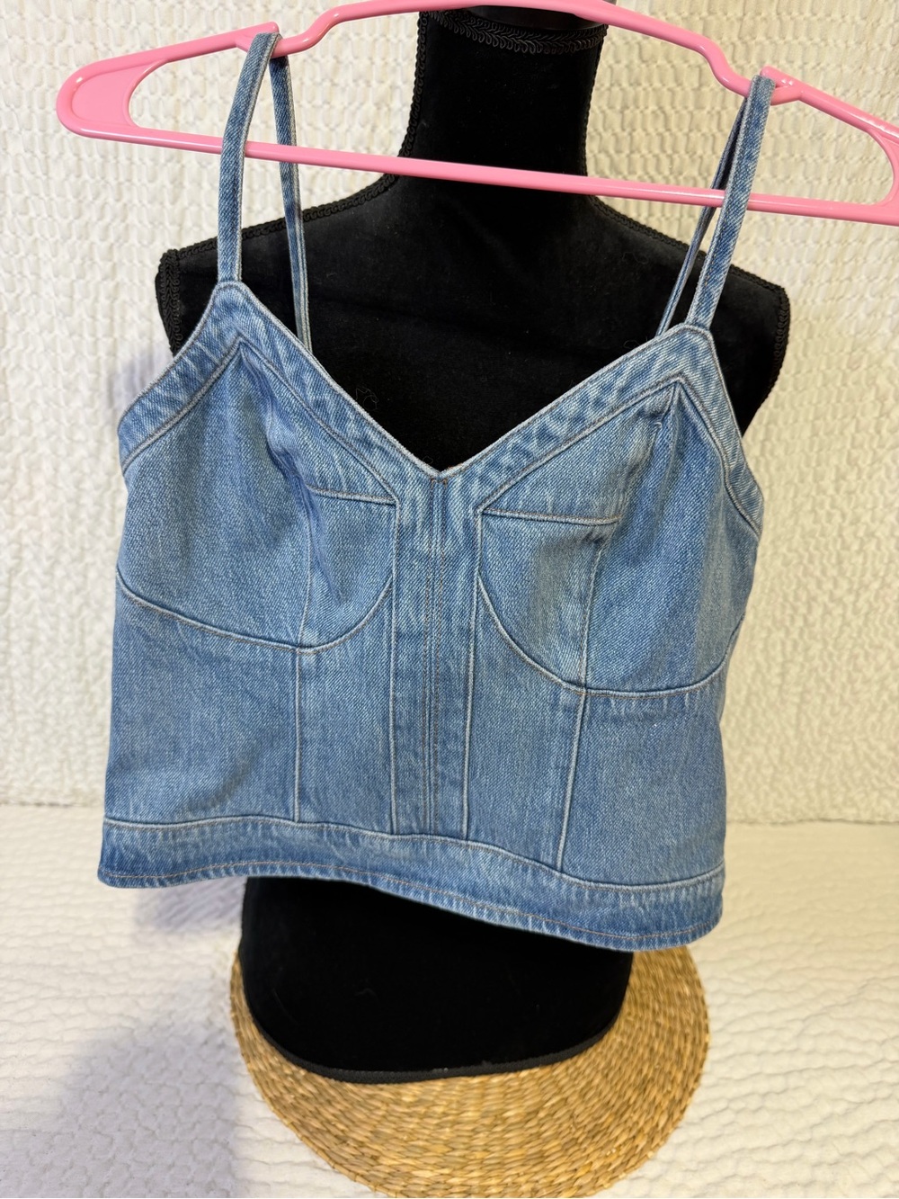 Express Light Blue Denim Bustier Cami